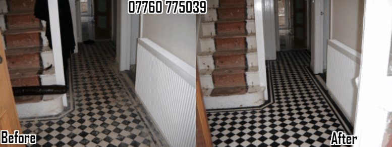 Victorian tiled floor cleaned and sealed 07760 775039
